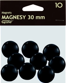 Magnesy Grand, 30mm, 10 sztuk, czarny