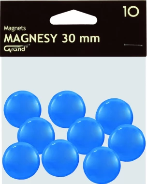 Magnesy Grand, 30mm, 10 sztuk, niebieski
