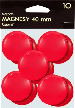 Magnes Grand, 40mm, 10 sztuk, czerwony