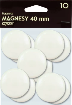 Magnes Grand, 40mm, 10 sztuk, biały