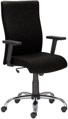 Fotel biurowy - gabinetowy Nowy Styl William R (Leon) steel EF019, tkanina, czarny