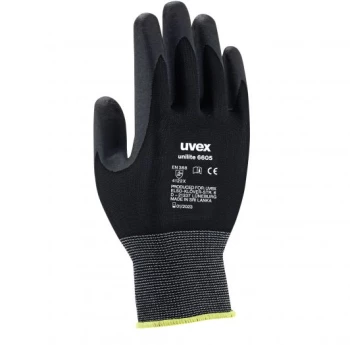 Rękawice powlekane Uvex Unilite, rozmiar 10, czarny