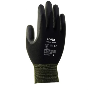 Rękawice powlekane Uvex Unipur 6639, rozmiar 9, czarny
