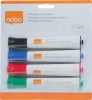 Marker suchościeralny Nobo, Glide, 3mm, 4 sztuki, mix kolorów