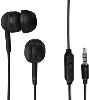 Słuchawki przewodowe dokanałowe Thomson EAR3005BK, z mikrofonem, czarny