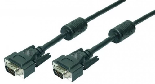 Kabel VGA 2x Ferryt LogiLink, 5m, czarny