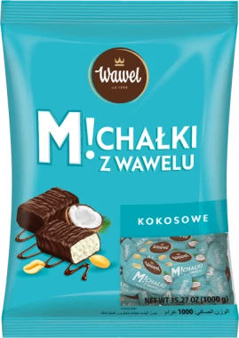 Cukierki Michałki Wawel, kokosowy w deserowej czekoladzie, 1kg
