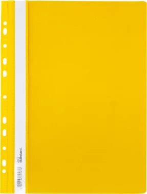 Skoroszyt plastikowy oczkowy Ofix Standard, twardy, A4, PVC, do 200 kartek, żółty
