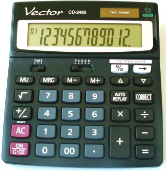 Kalkulator biurowy Vector CD-2460, 12 cyfr, czarny