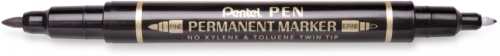 Marker do płyt CD i DVD Pentel N75W, dwustronny, okrągła, czarny