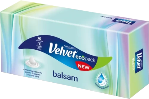 Chusteczki higieniczne Velvet Balsam Zapach, w kartoniku, 70 sztuk