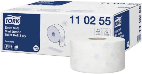 Papier toaletowy Tork Premium Mini Jumbo 110255, 3-warstwowy, 9.7cmx120m,  12 rolek, biały