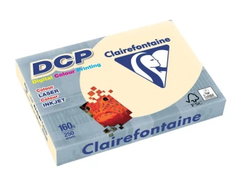 Papier satynowany Clairefontaine DCP Ivory A4, 160g/m2, 250 arkuszy, kremowy