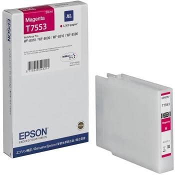 Tusz Epson (C13T755340), T7553 XL, 39ml, 4000 stron, magenta (purpurowy)