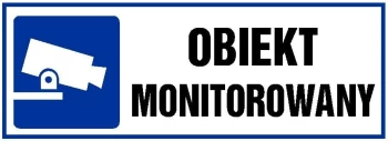 Znak informacyjny Anro, "Obiekt monitorowany", płytka PVC, 10.5x29.7cm