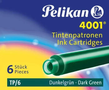 Naboje atramentowe Pelikan 4001, krótkie, 6 sztuk, zielony