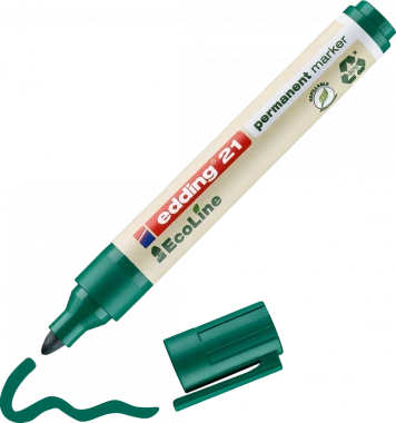 Marker permanentny edding 21 EcoLine, okrągła, 1.5-3mm, zielony