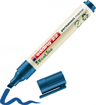 Marker permanentny edding 22 EcoLine, ścięta, 1-5mm, niebieski