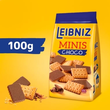Herbatniki Leibniz Minis Choco, maślany w mlecznej czekoladzie,  100g