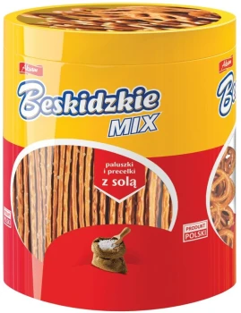 Beskidzkie Mix Aksam, paluszki + precle, w tubie, 275g