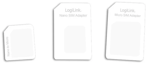 Adapter karty Dual Sim LogiLink, 3 sztuki, biały