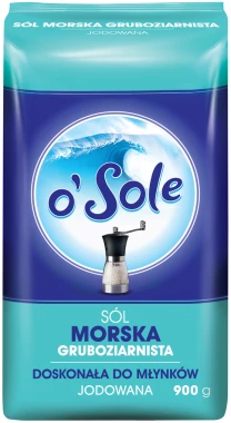Sól morska jodowana o'Sole, gruboziarnista, 900g