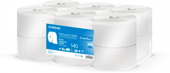 Papier toaletowy Velvet Care Professional Jumbo 140, 2-warstwowy, 140m, 12 rolek, biały
