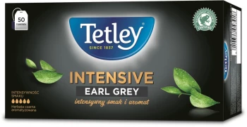 Herbata Earl Grey czarna w torebkach Tetley Intensive, 50 sztuk x 2g