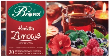 Herbata czarna aromatyzowana w kopertach BiFix Zimowa, 20 sztuk x 2g