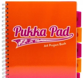 Kołonotatnik Pukka Pad Fusion Project Book, A4, w kratkę, 200 kartek, pomarańczowy