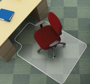 Mata podłogowa pod krzesło Q-Connect, 120x90cm, litera T, miękka, przezroczysty