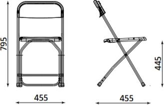 Krzesło składane Nowy Styl Polyfold K02, czarny