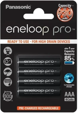 Akumulator Panasonic Eneloop Pro, AAA, 930mAh, 4 sztuki