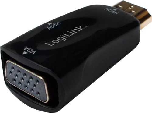 Konwerter LogiLink HDMI męski na VGA żeński, czarny