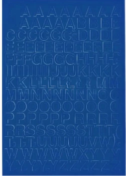 Litery samoprzylepne, 1 cm, 1 arkusz, niebieski