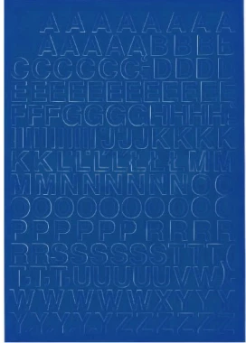 Litery samoprzylepne, 1 cm, 1 arkusz, niebieski