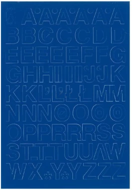 Litery samoprzylepne, 1.5 cm, 1 arkusz, niebieski