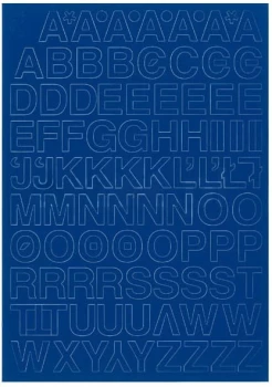 Litery samoprzylepne, 2 cm, 1 arkusz, niebieski