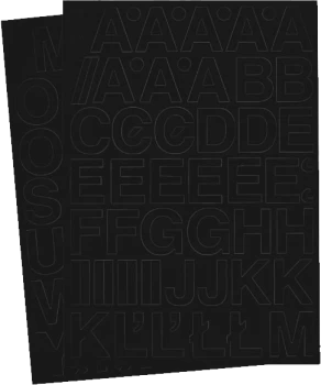 Litery samoprzylepne, 3 cm, A-Z na 2 arkuszach, czarny