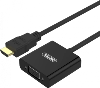 Adapter Unitek Y-6333, HDMI do VGA + audio, czarny