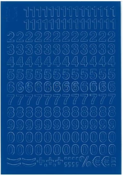 Cyfry samoprzylepne, 1 cm, 1 arkusz, niebieski