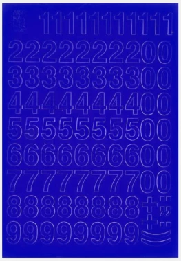 Cyfry samoprzylepne, 1.5 cm, 1 arkusz, niebieski