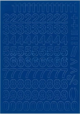 Cyfry samoprzylepne, 2 cm, 1 arkusz, niebieski