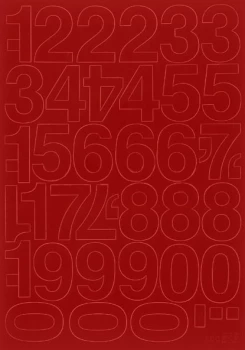 Cyfry samoprzylepne, 4 cm, 1 arkusz, czerwony