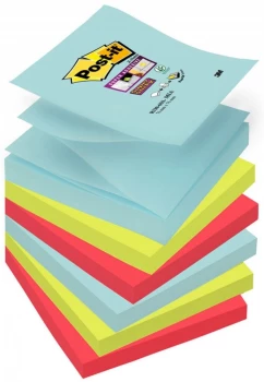 Karteczki samoprzylepne Post-it Super Sticky Z-Notes Miami, 76x76mm, 6x90 karteczek, mix kolorów