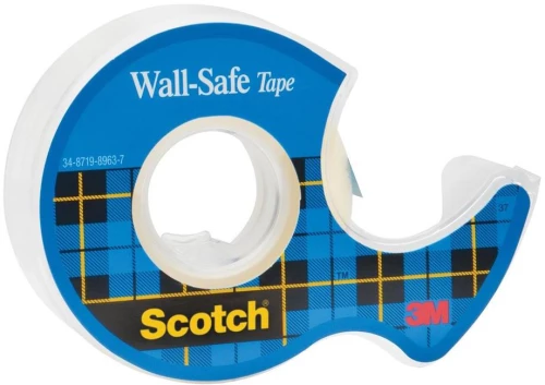 Taśma klejąca Scotch Wall-Safe, bezpieczna dla ścian, 19mmx16.5m, przezroczysty