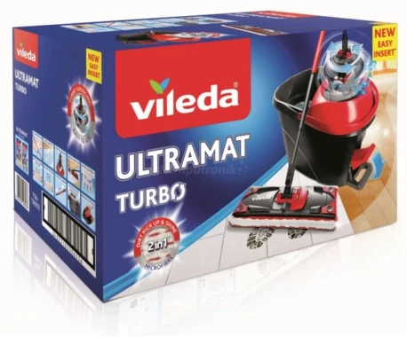 Zestaw Vileda Ultramat Turbo, wiadro+kij+mop płaski