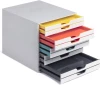 Pojemnik na dokumenty Durable Varicolor 10, z 10 kolorowymi szufladami, biały