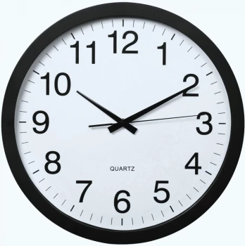 Zegar ścienny Hama PG-400 Jumbo, średnica 40 cm, tarcza kolor biały, obudowa kolor czarny