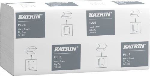 Ręcznik papierowy Katrin Plus 402161, jednowarstwowy, w składce ZZ, 20x200 listków, biały naturalny